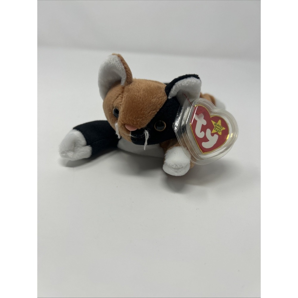 Vintage NWT TY Beanie Baby Chip the Calico Cat 1996 W/ Tag Protector